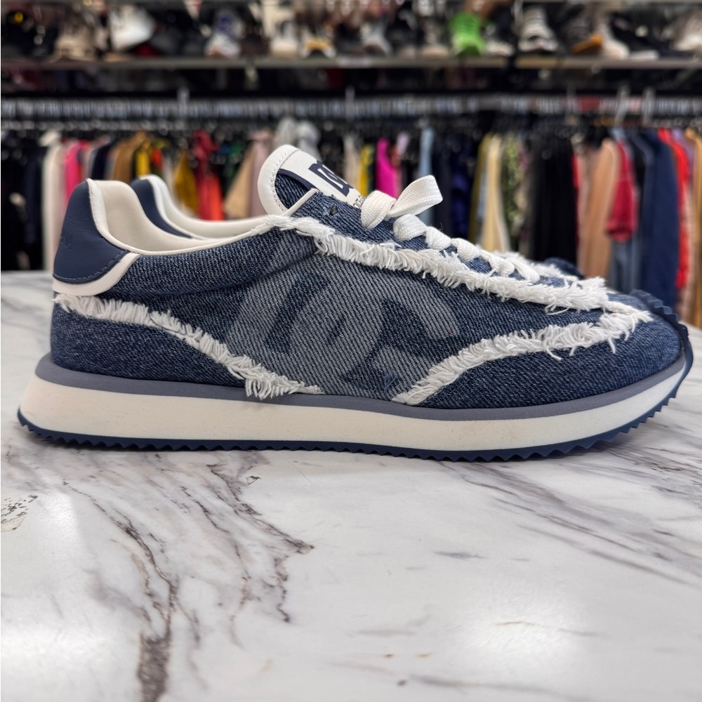 Dolce & Gabbana Denim Runner Sneakers - Navy and White